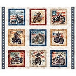 Stars Stripes and Steel 31695 X Motorcycles Picture Patch Quilting Treasures